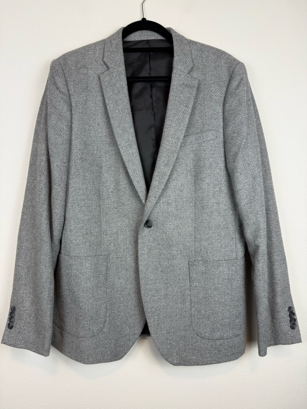 Topman Gray Wool Blend Blazer Suit Jacket Size 42R